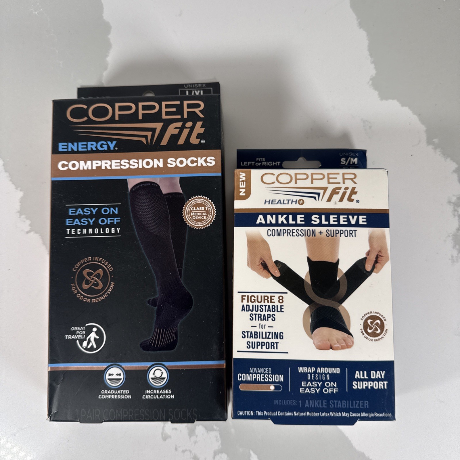 NEW COPPER Fit HEALTH+ANKLE SLEEVE COMPRESSION + SUPPORT And Compression Socks*