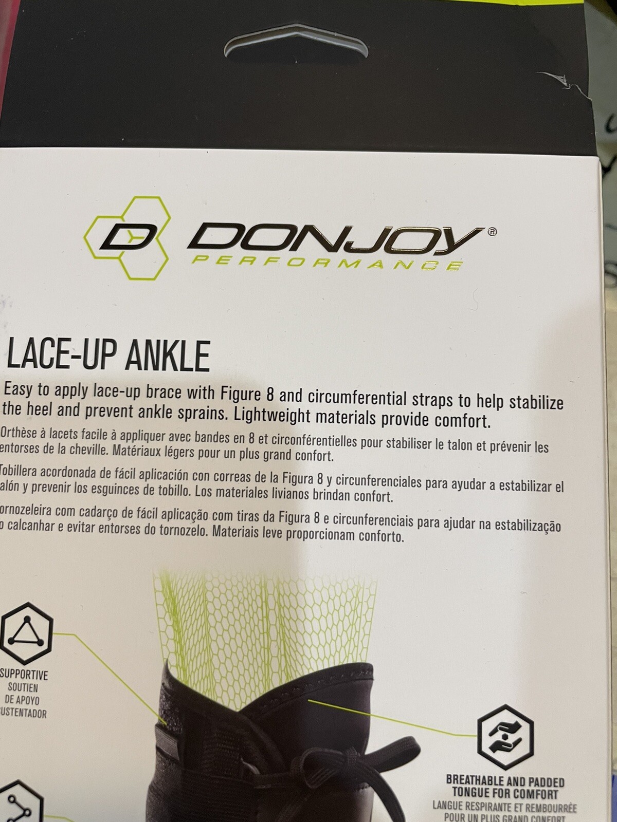 2X DonJoy Performance ANAFORM Lace-Up Figure-8 Straps Ankle Brace. MEDIUM