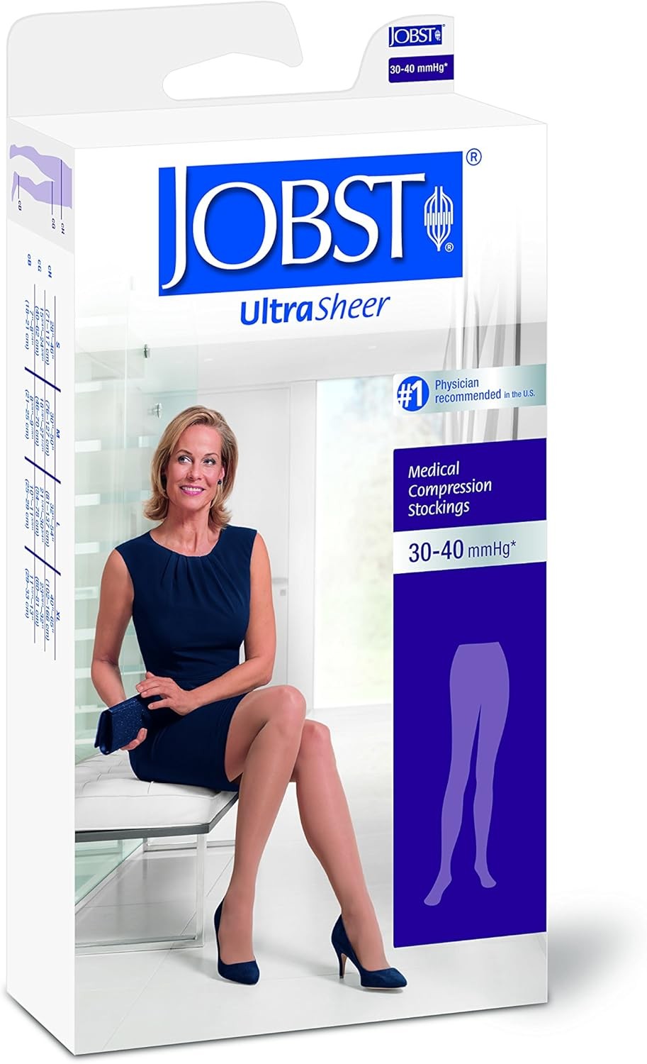 JOBST UltraSheer Waist High Closed Toe 30-40mmHg (Sun Bronze) Medium