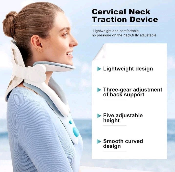 Cervical Neck Traction Device Brace Air Pump Adjustable Inflatable Stretcher