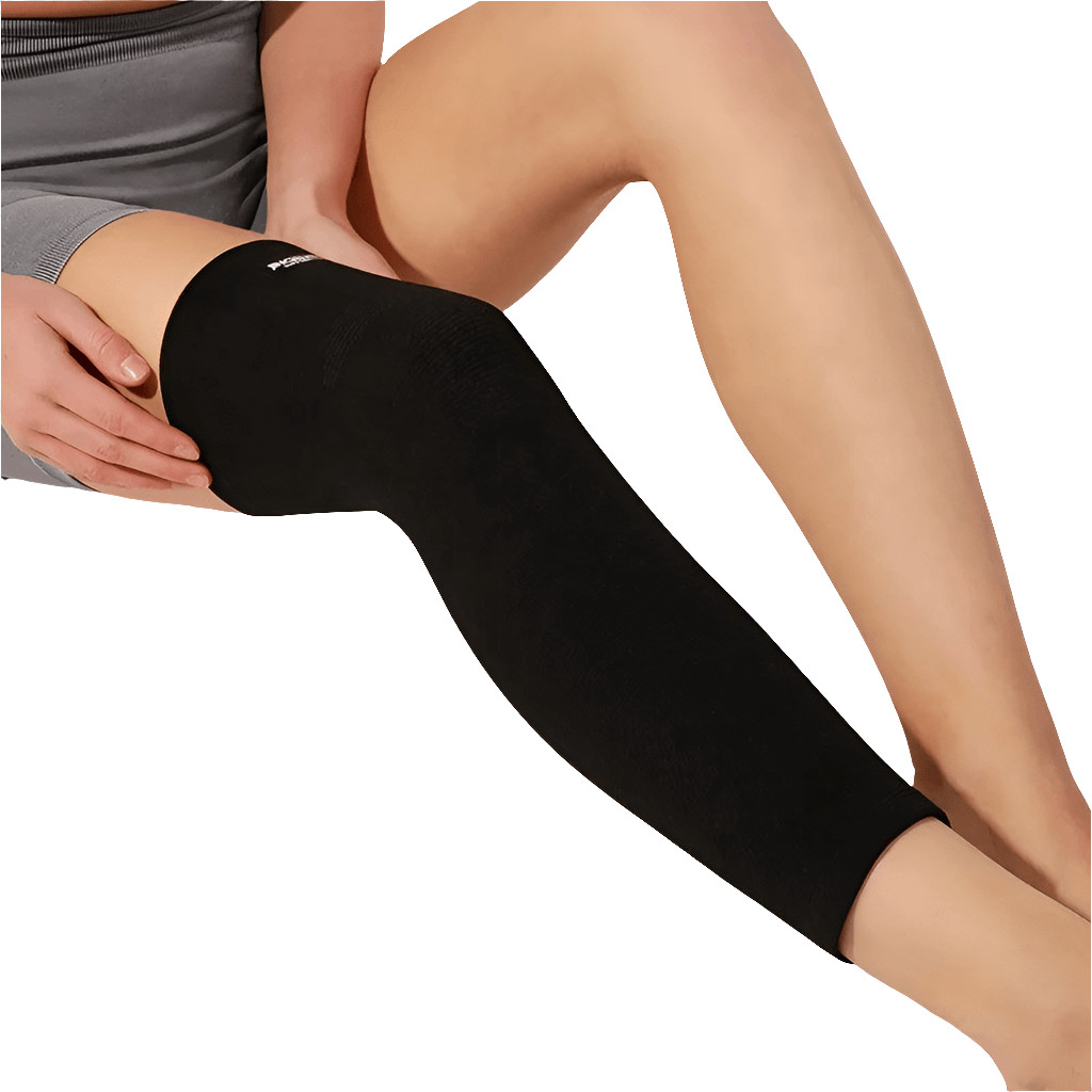 Black long Full Leg Sleeves Long Compression Leg Sleeve Knee Sleeves Protect Leg