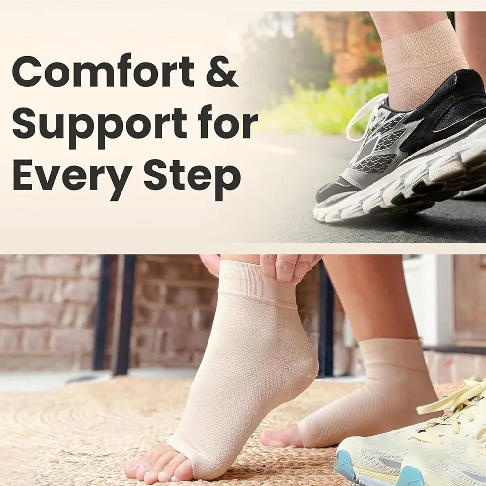 1Pcs Ankle Compression Sleeve,Plantar Fasciitis Braces,Open Toe Compression Sock