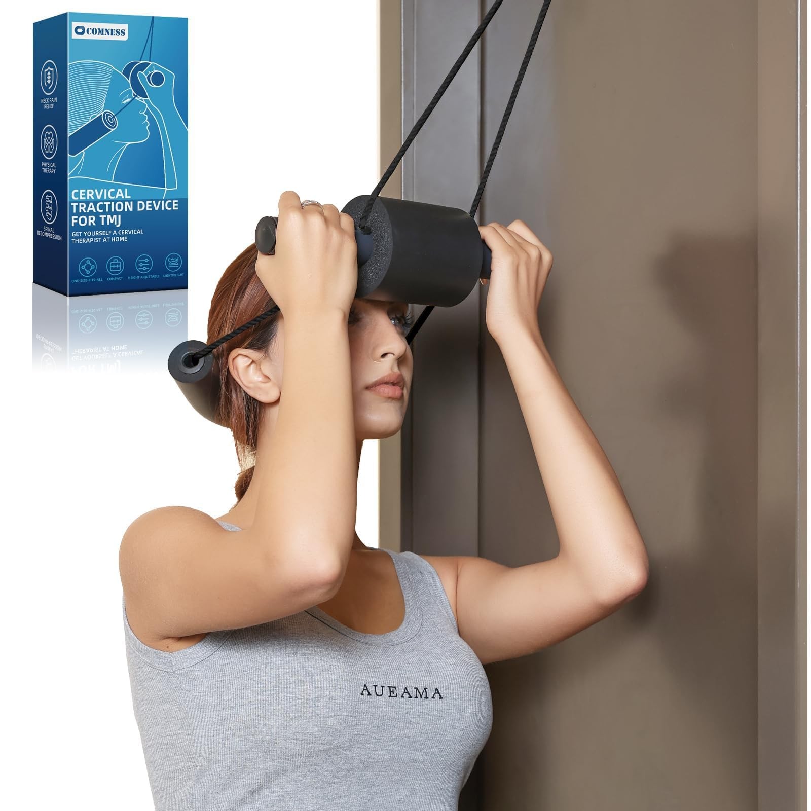 Cervical Traction Device for Neck Pain Relief, Over The Door Neck Stretcher t…