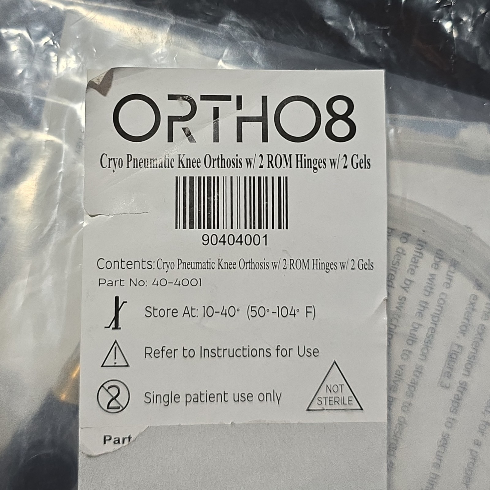 NEW ORTHO8 Cryo Pneumatic Knee Orthosis Brace w/ ROM Hinges