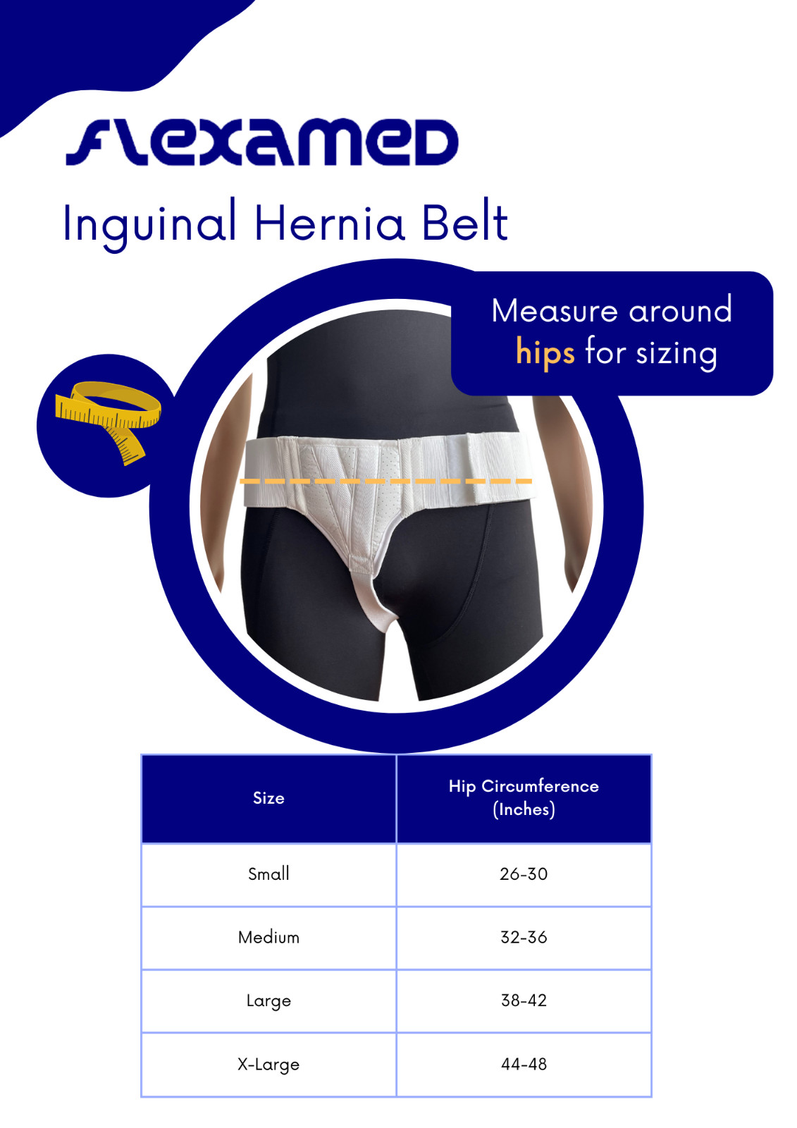 FlexaMed Inguinal Groin Hernia Truss | Right, Left or Double Inguinal Hernia