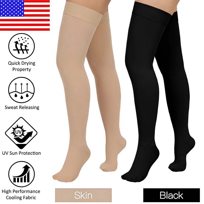Thigh High Socks 20-30 mmgh Women Medical Long Over Knee Fashionable Stockings