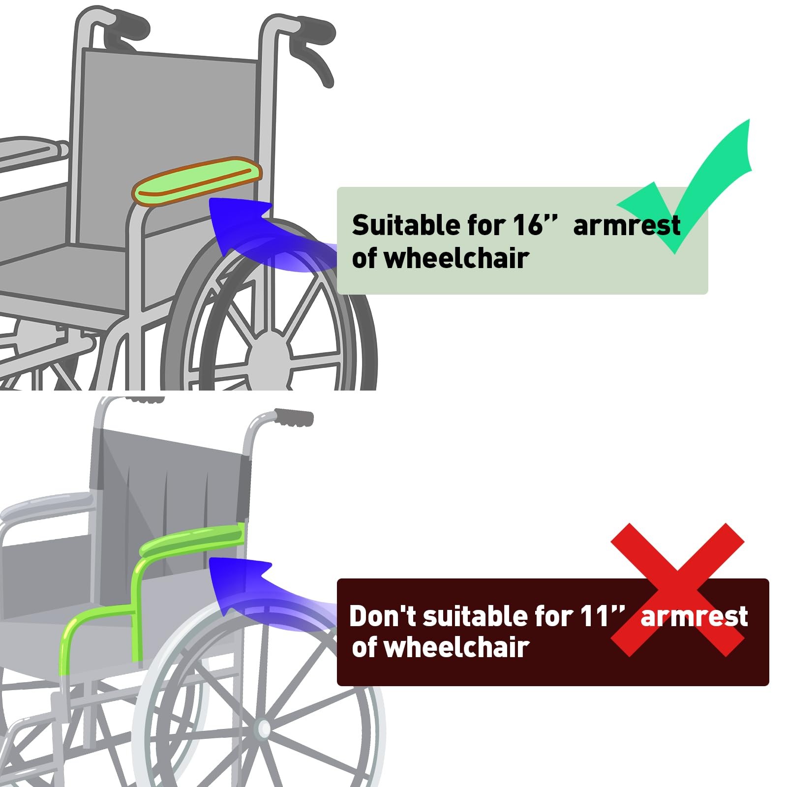 Trendcode Wheelchair Cushions，Pressure Pain Relief Accessories Medium, Blue