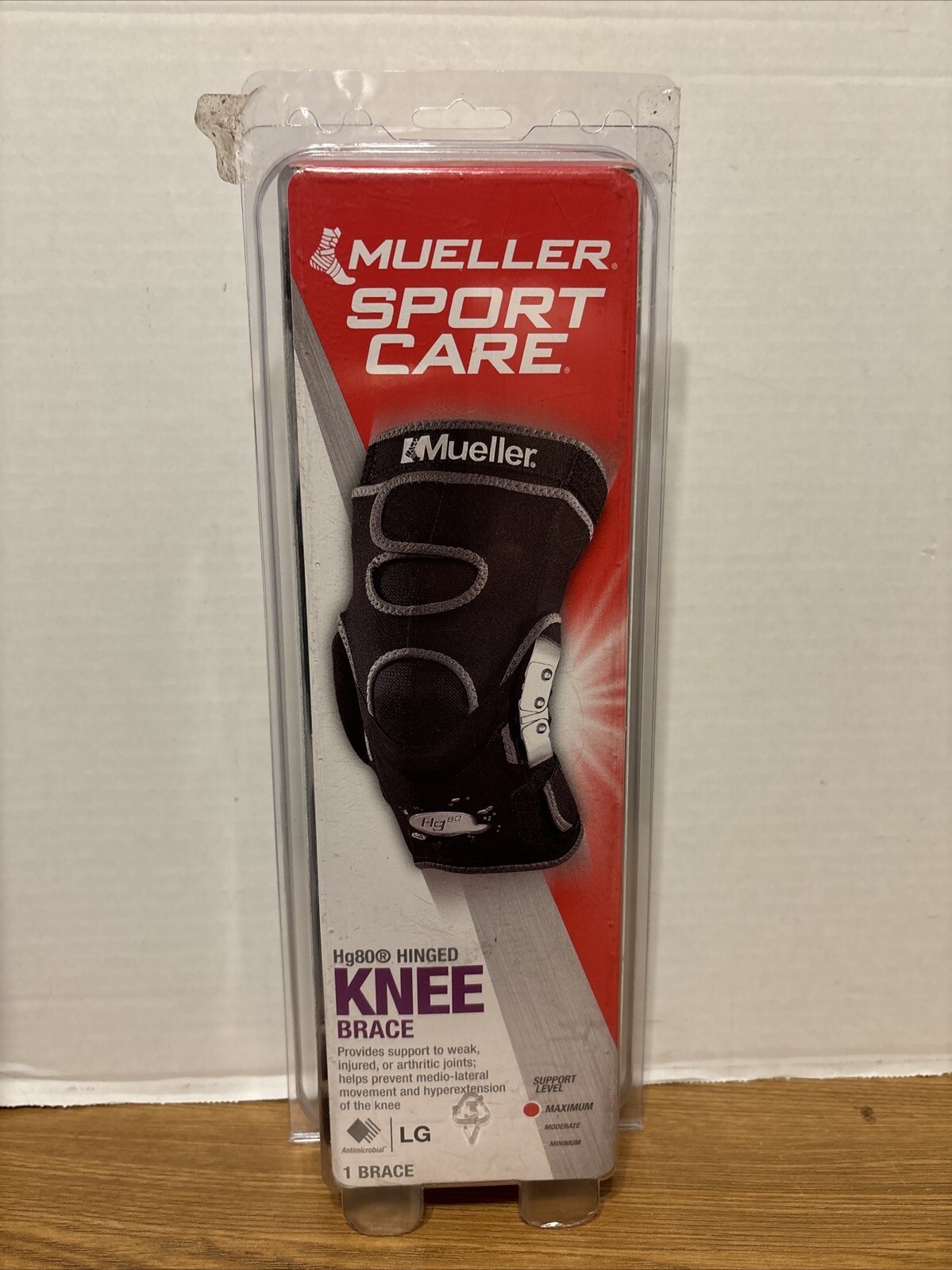 New Open Package Mueller Hg80® Hinged Knee Brace Large Maximum Support Lt Or Rt