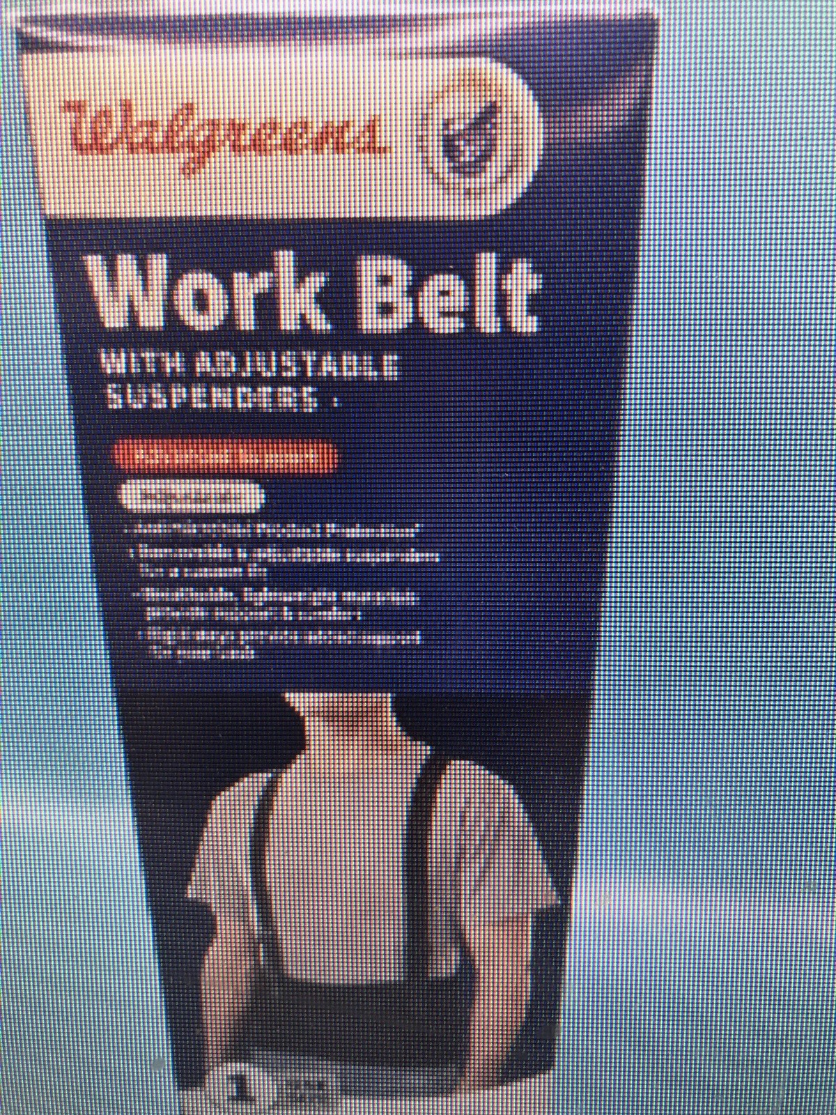 Walgreens Back Work Belt w/Adjustable Suspenders Advanced Support 1 Size