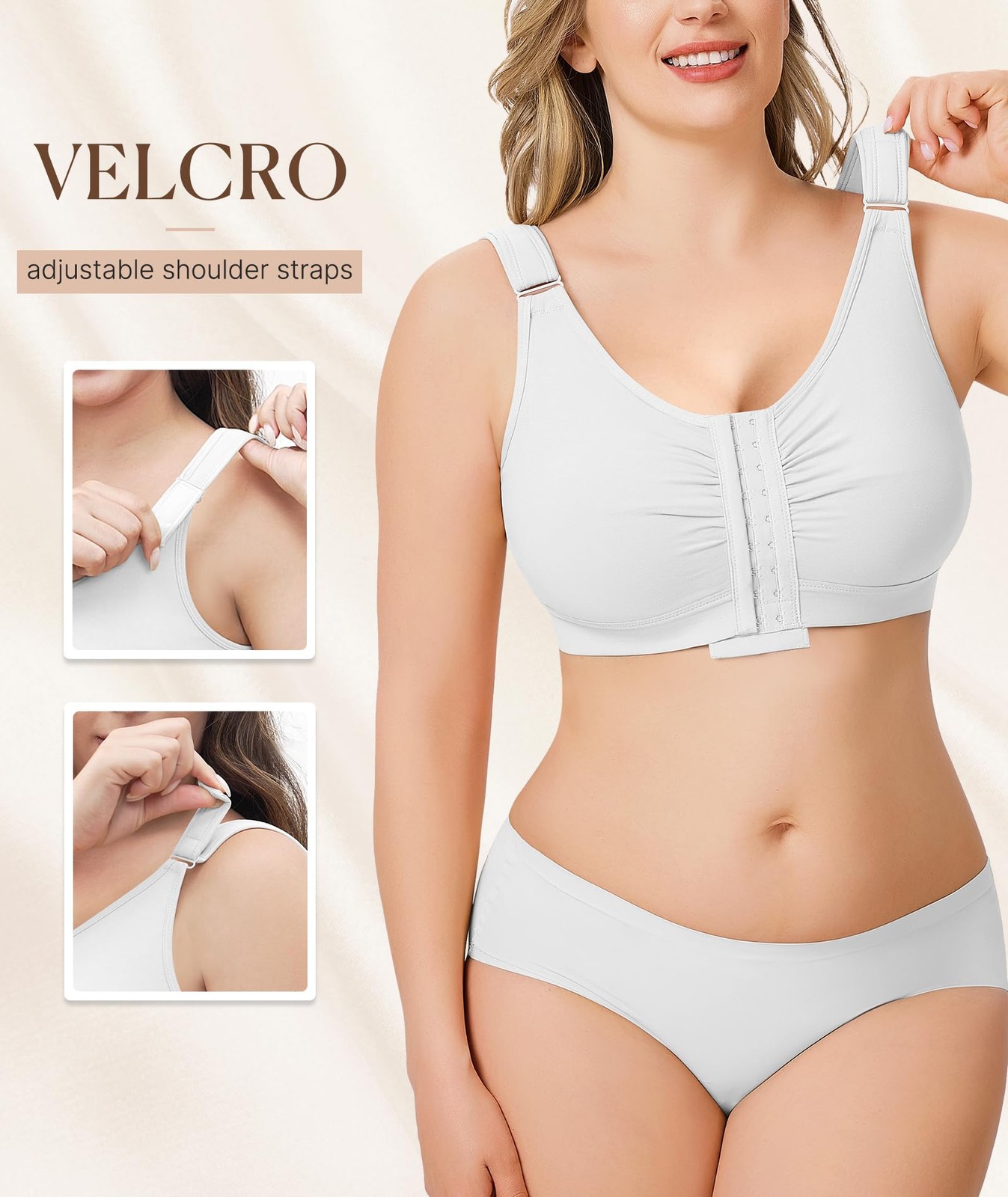 Post Surgery Front Closure Bras for Women Full Coverage Compression Mastectom…
