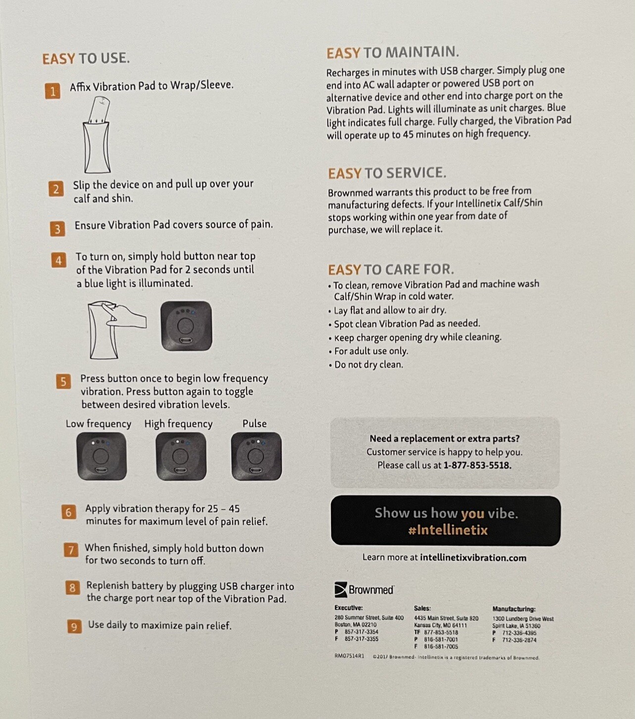 Intellinetix Universal Vibrating Calf/Shin Wrap Brand New