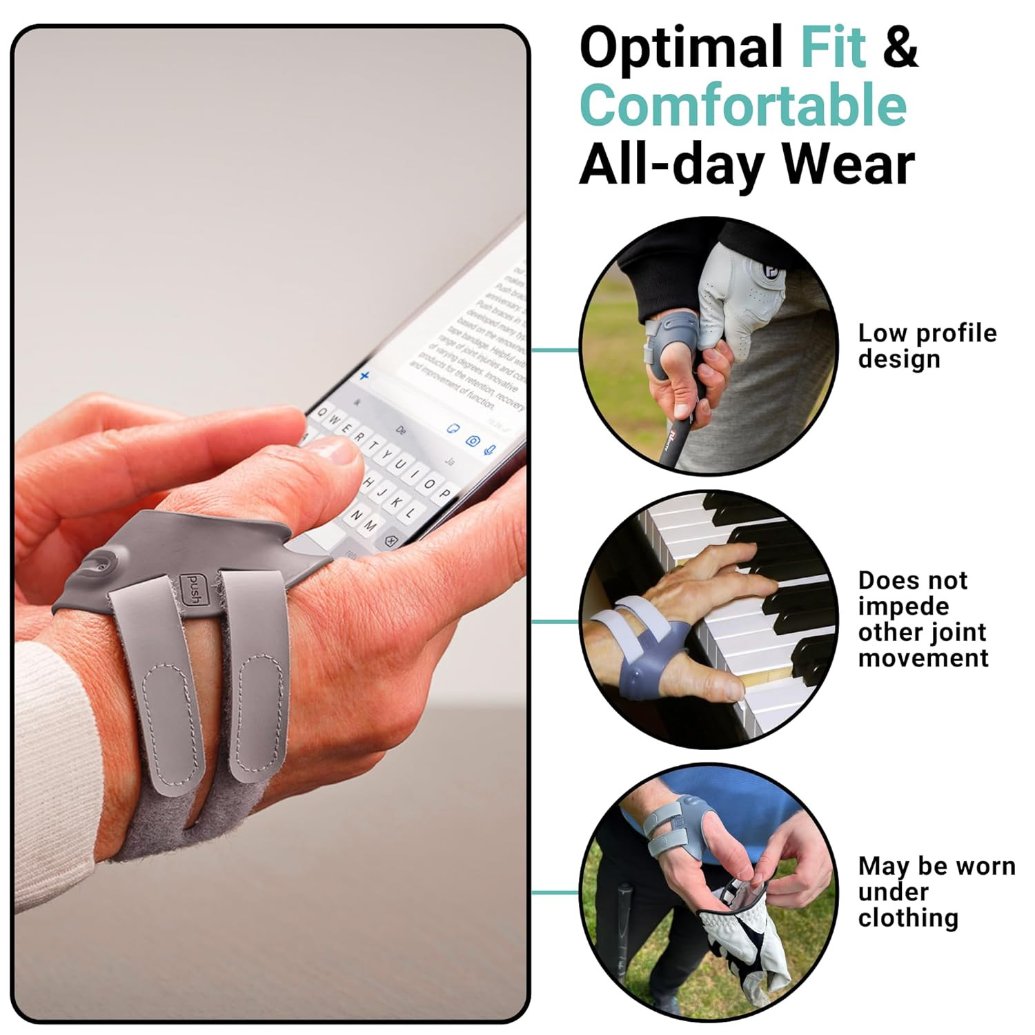 PUSH Metagrip CMC Thumb Brace for Arthritis Pain Relief | Thumb Stabilizer & Sup