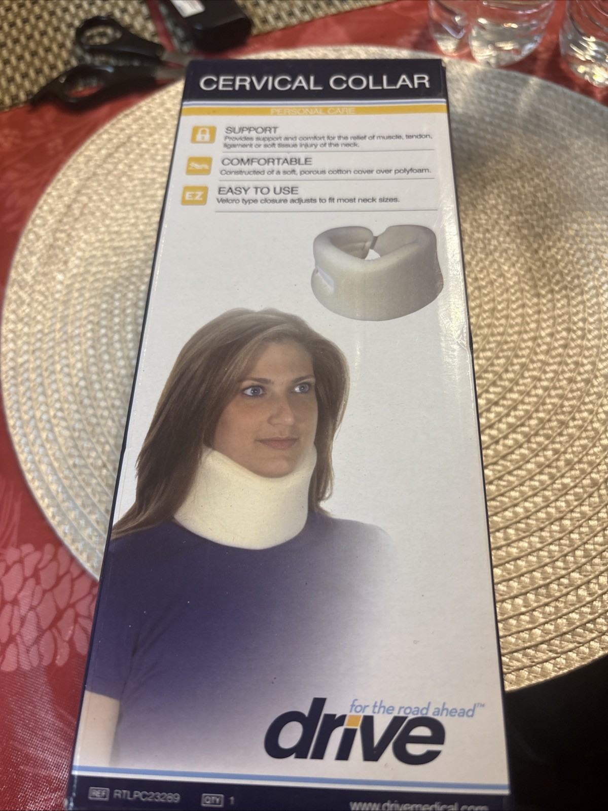 Drive Medical Cervical Collar White Support Comfortable New One Size Fits Most
