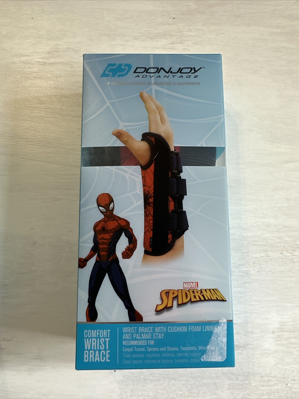 Spider Man Marvel Youth LEFT Moderate Comfort Wrist Brace Donjoy Advantage