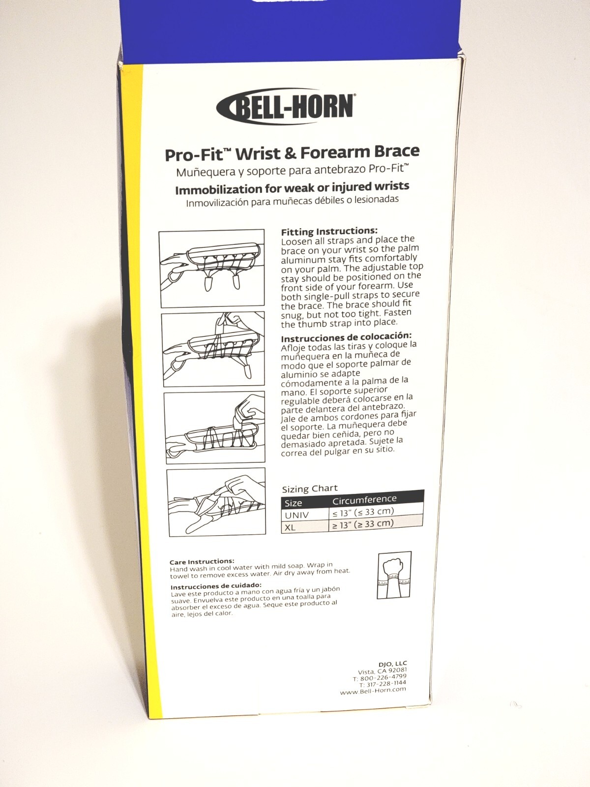 Bell-Horn Pro-Fit Universal Wrist & Forearm Brace- XL -RIGHT Hand Sprain Strains
