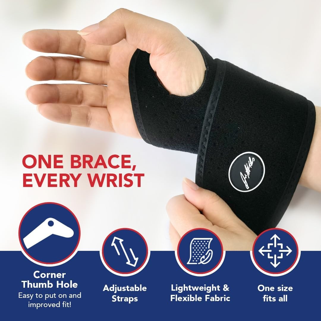 All-Day Comfort Adjustable Wrist Brace for Carpal Tunnel & Tendonitis Relief