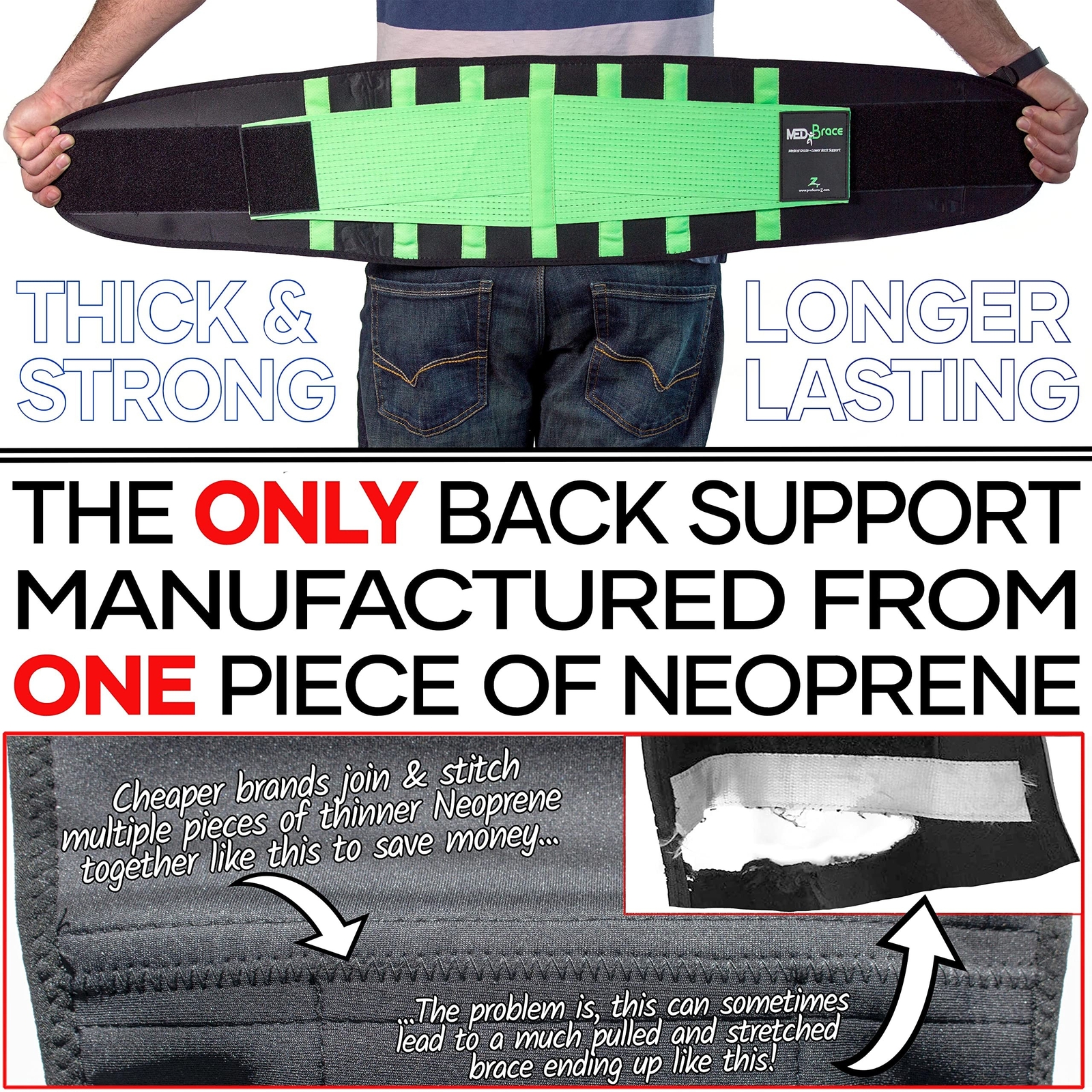 Back Brace Support Belt for Lower Lumbar Pain Relief for Men and Women – Medi…