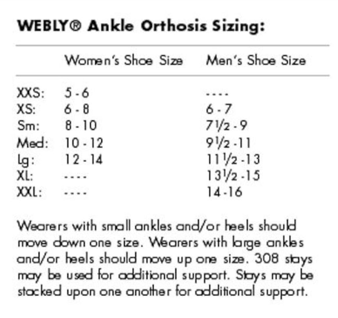 New Hely & Weber – 304 Webly Ankle Orthosis Size Large Black