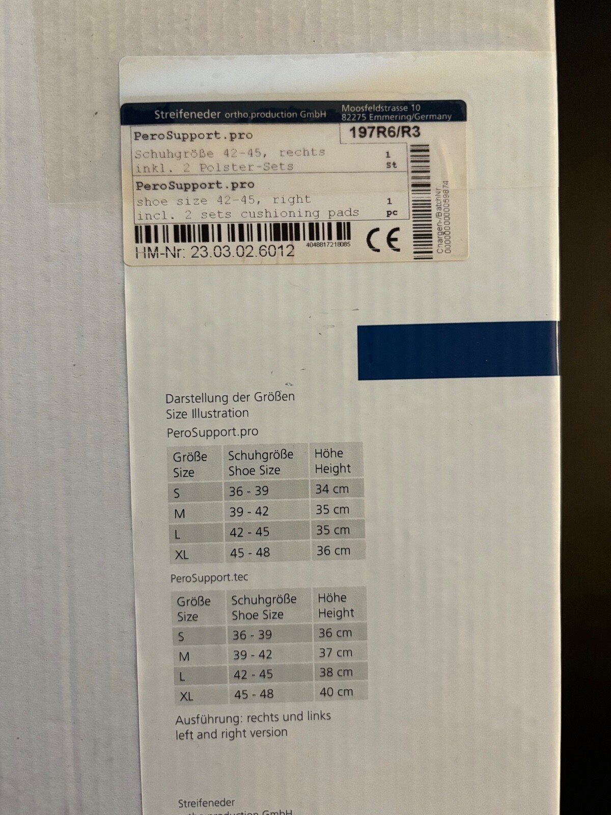 Streifeneder Orthotic PeroSupport.pro (197R6/R3)