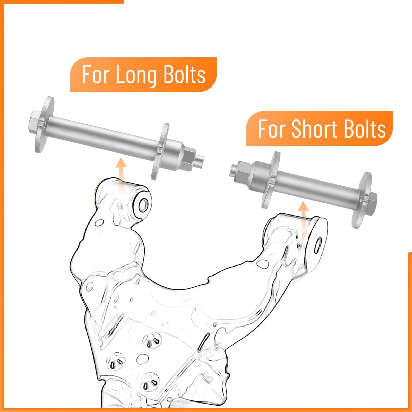 TRUCFUSION 2 Set Lower Control Arm Cam Bolts Kit Compatible with 4030, Silver