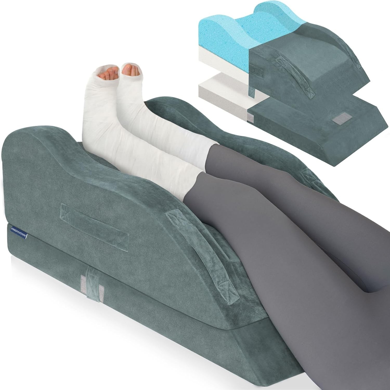 Adjustable Leg Elevation Pillows After Surgery Ergonomic Curve Keeps Knee
