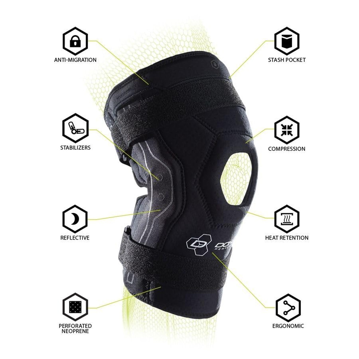 DonJoy Performance Bionic Knee Brace – Hinged, Adjustable Patella Support, La…