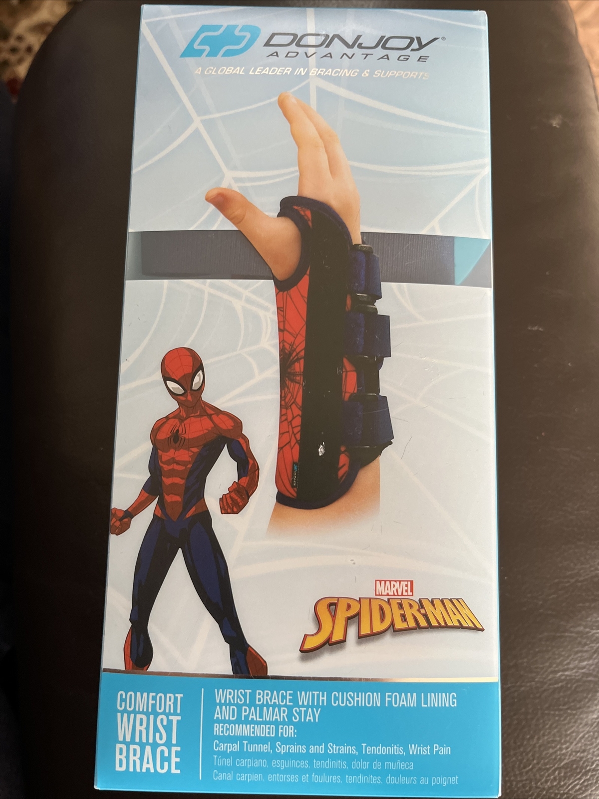 Marvel SPIDERMAN Comfort Wrist Brace Moderate YOUTH RIGHT w cushion foam lining