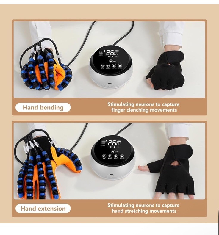 Stroke Recovery Robot Gloves with USB Charging -Hand Therapy Device Right hand M