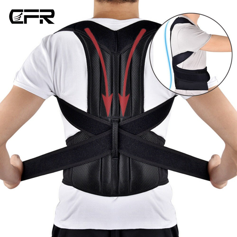 US Men/Women Adjustable Posture Corrector Spine Support Shoulder Back Brace Belt