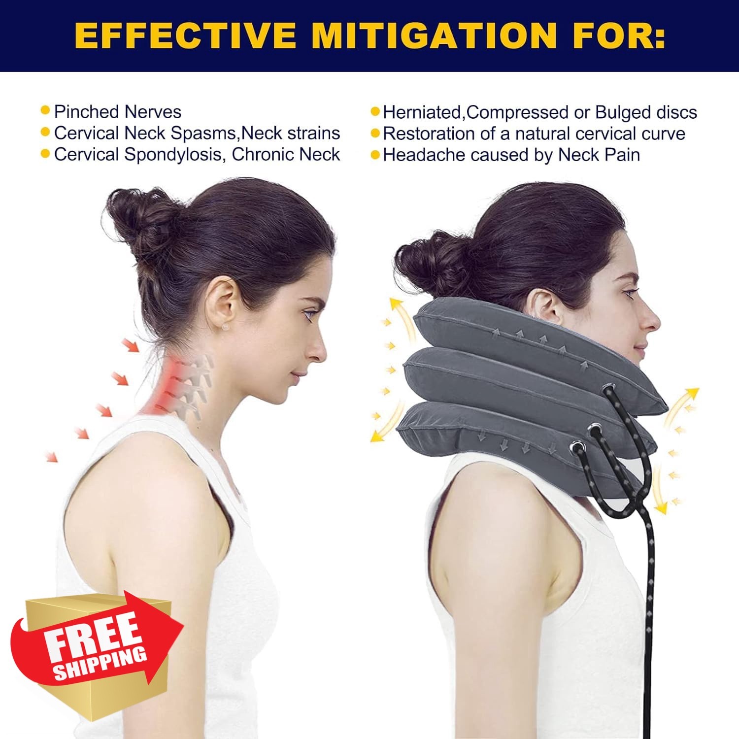 CRABCLAW Neck Stretcher Cervical Traction Gray