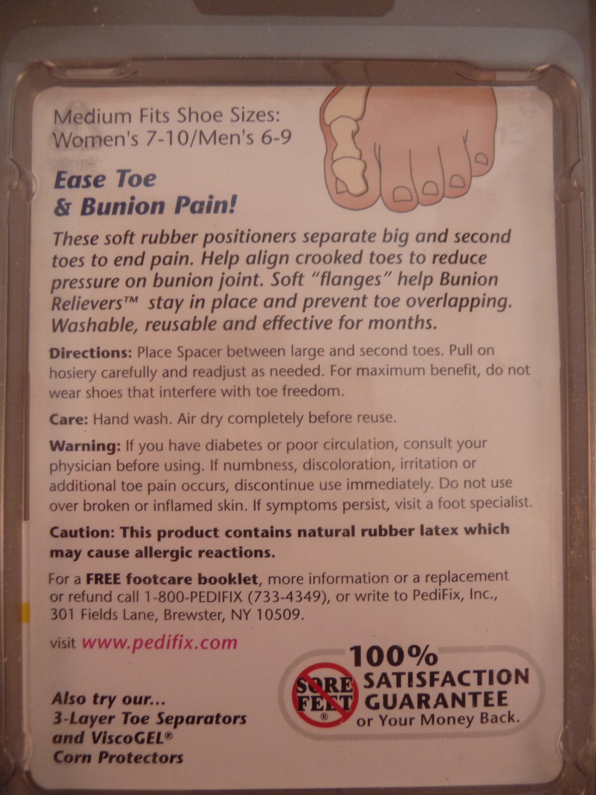 PediFix Podiatrists’ Choice Bunion Relievers (#P229) -2 per pack, Medium