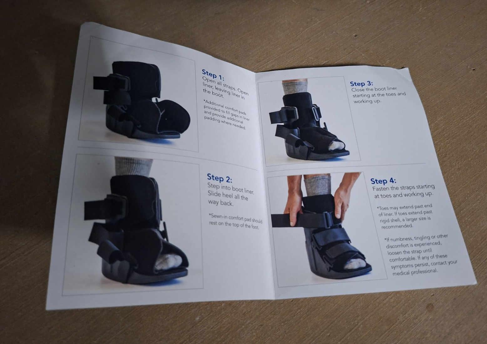 United Ortho Short Cam Walker Fracture Boot ankle stabilizer Black Large NEW