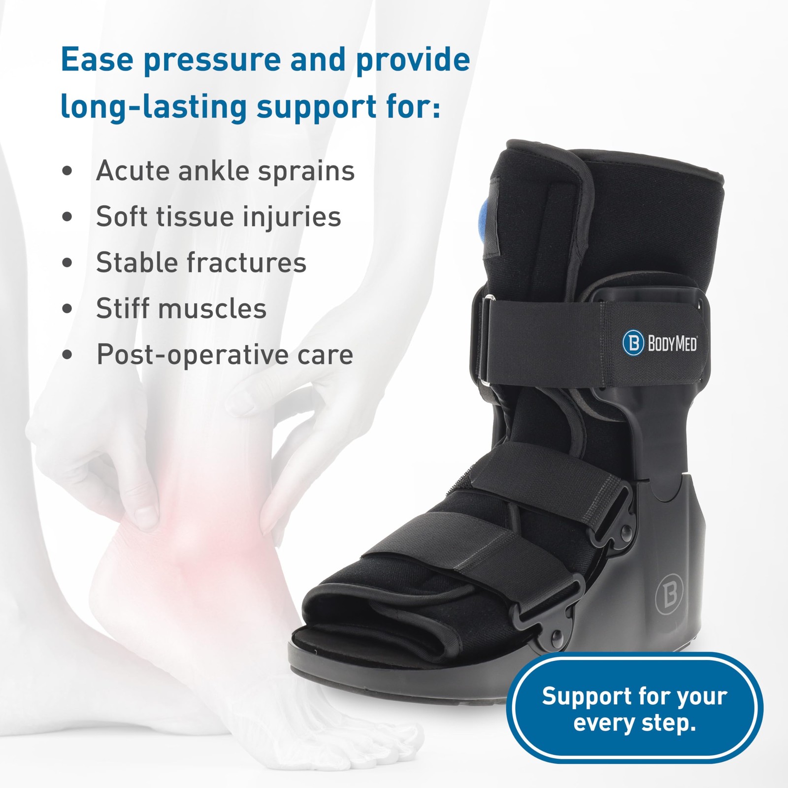 BodyMed Air CAM Walking Fracture Boot, Small, 11.5″ Tall – Adjustable and Sho…