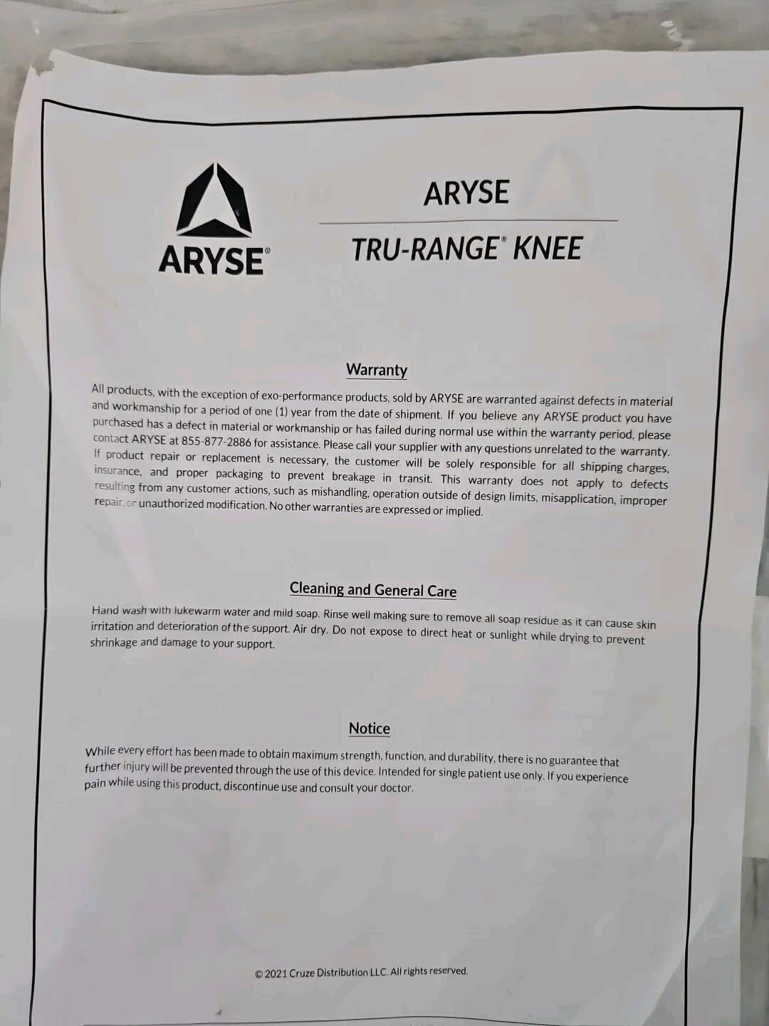 Arise Tru Range Knee Brace Multiple Setting Unisex Knee Rehab