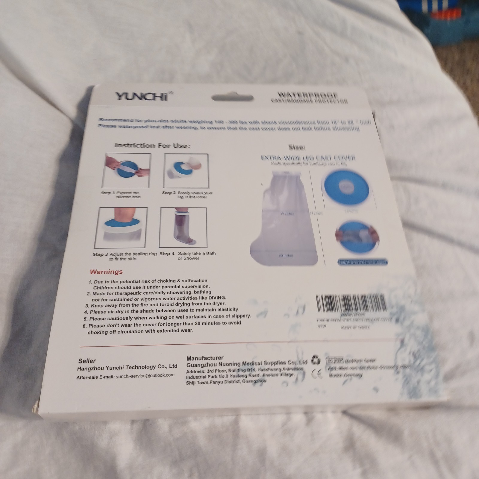 Waterproof Leg Cast Cover! Yunchi Brand! NEW Wide Adult Short Leg! Reusable! NEW