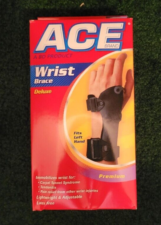 Ace Deluxe Wrist Brace, Left Hand-L/XL 207257 NEW UNOPENED