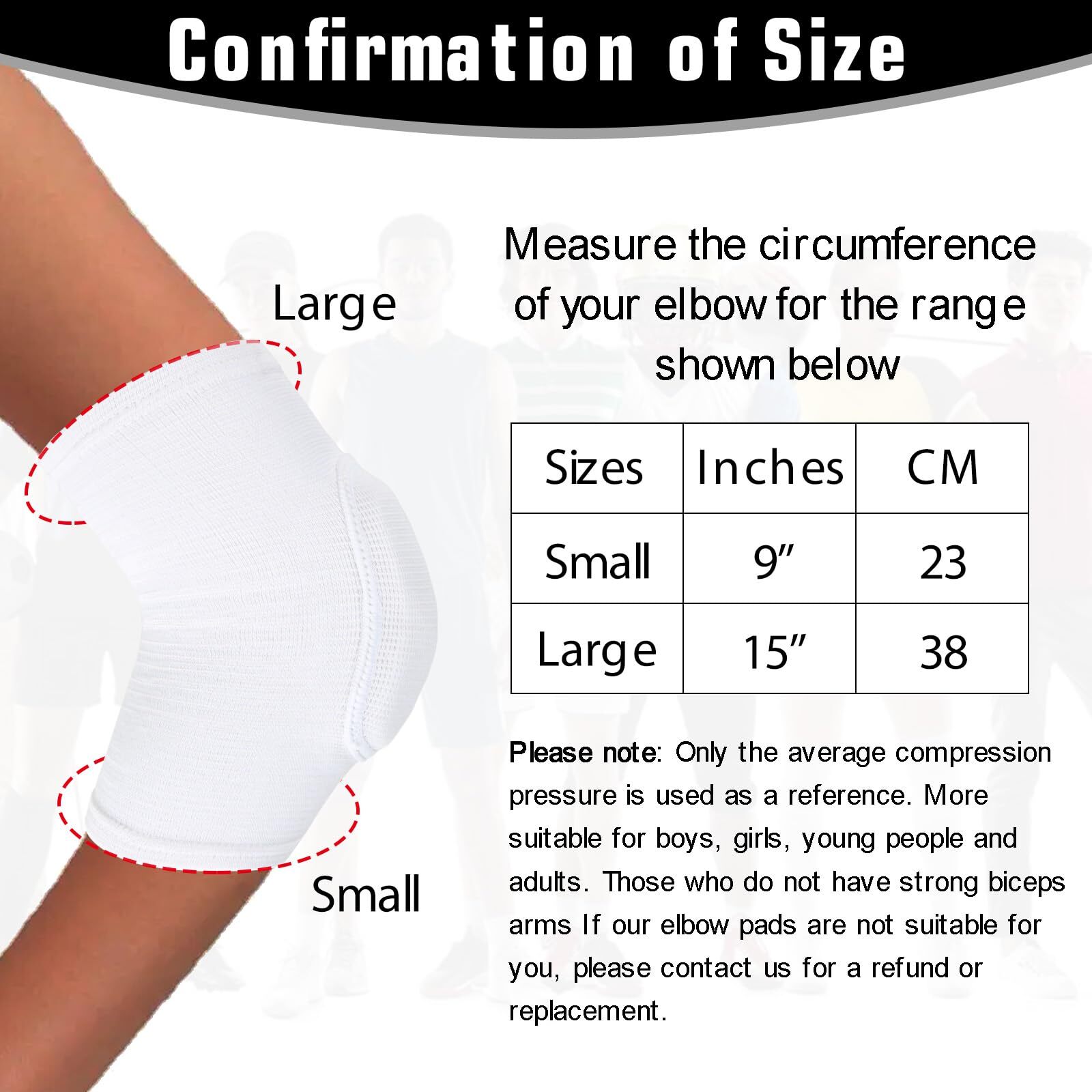 Brace Pads Elbow Protector Anti-Collision Arm Knee Protector Sport White 1 Pair