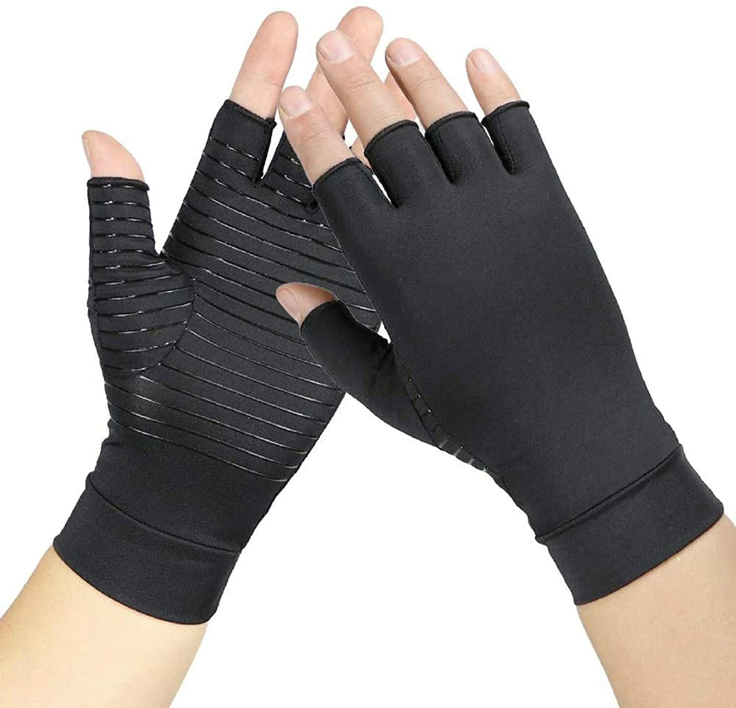 Copper Compression Gloves Carpal Tunnel Arthritis Joint Pain Relief Hand Support