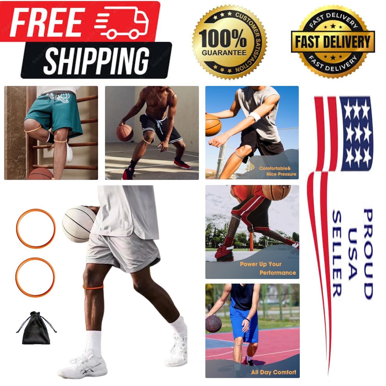 Adjustable Patellar Tendon Support Strap – Silicone Knee Brace, Non-Slip Design