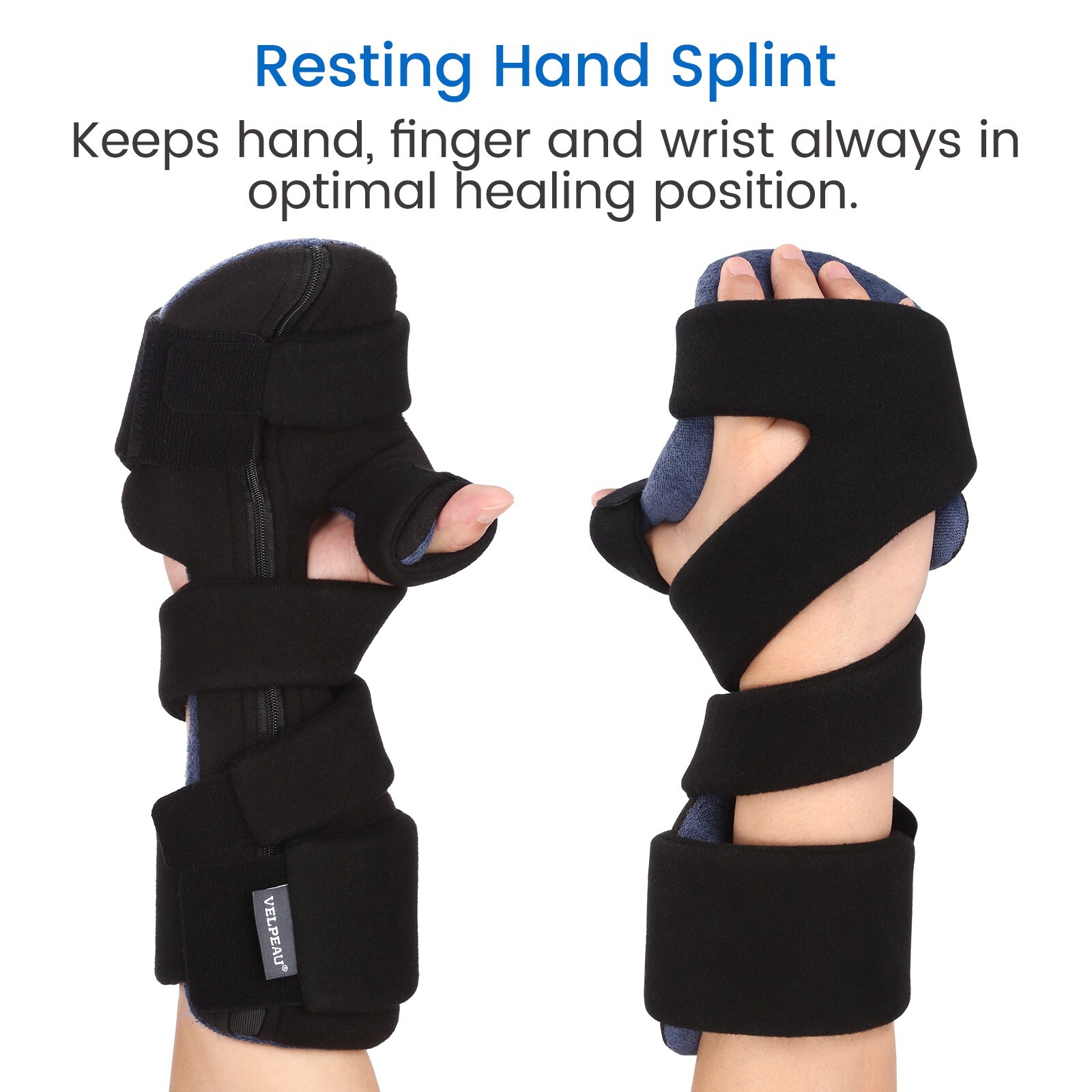 VELPEAU Resting Hand Splint Stroke Hand Splint for Carpal Tunnel Men and Women