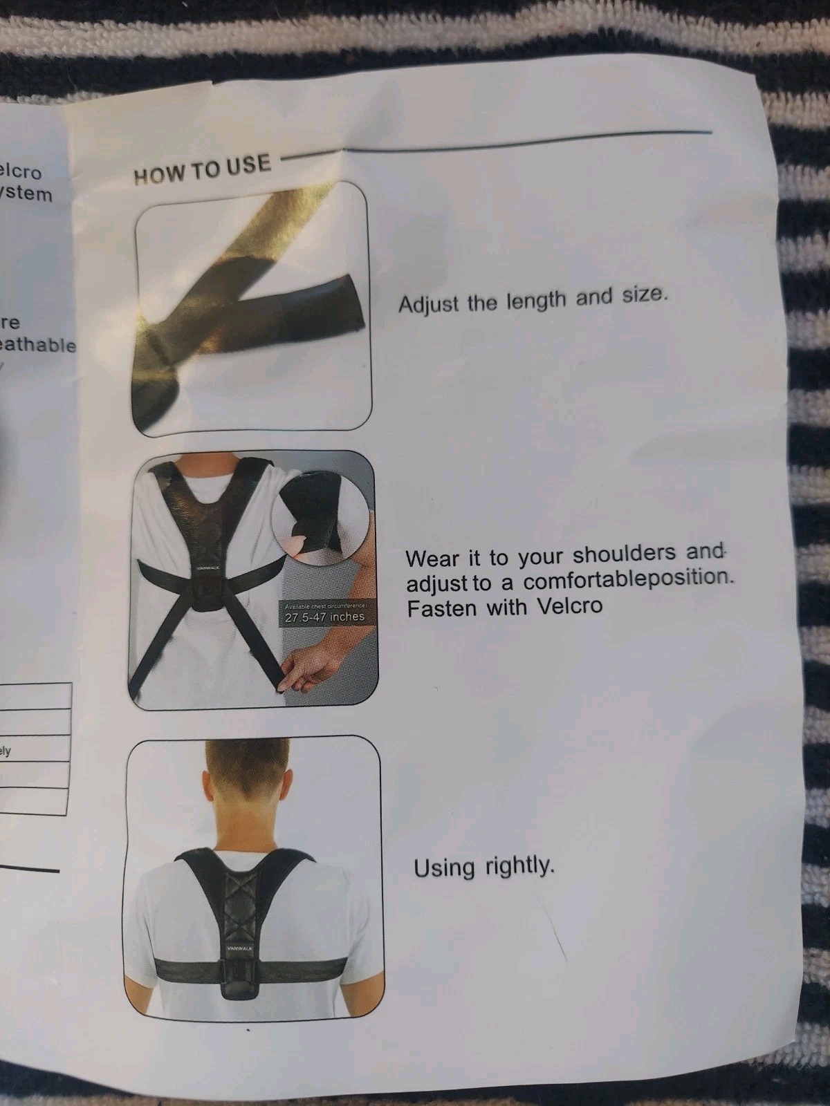 Vanwalk Back Posture Corrector Brace Breathable Adjustable