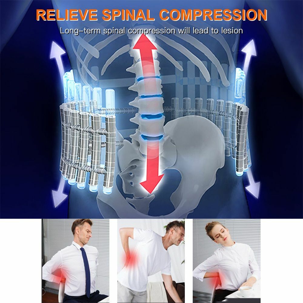 Lumbar Support Decompression Waist Air Traction Brace Spinal Back Relief Belt