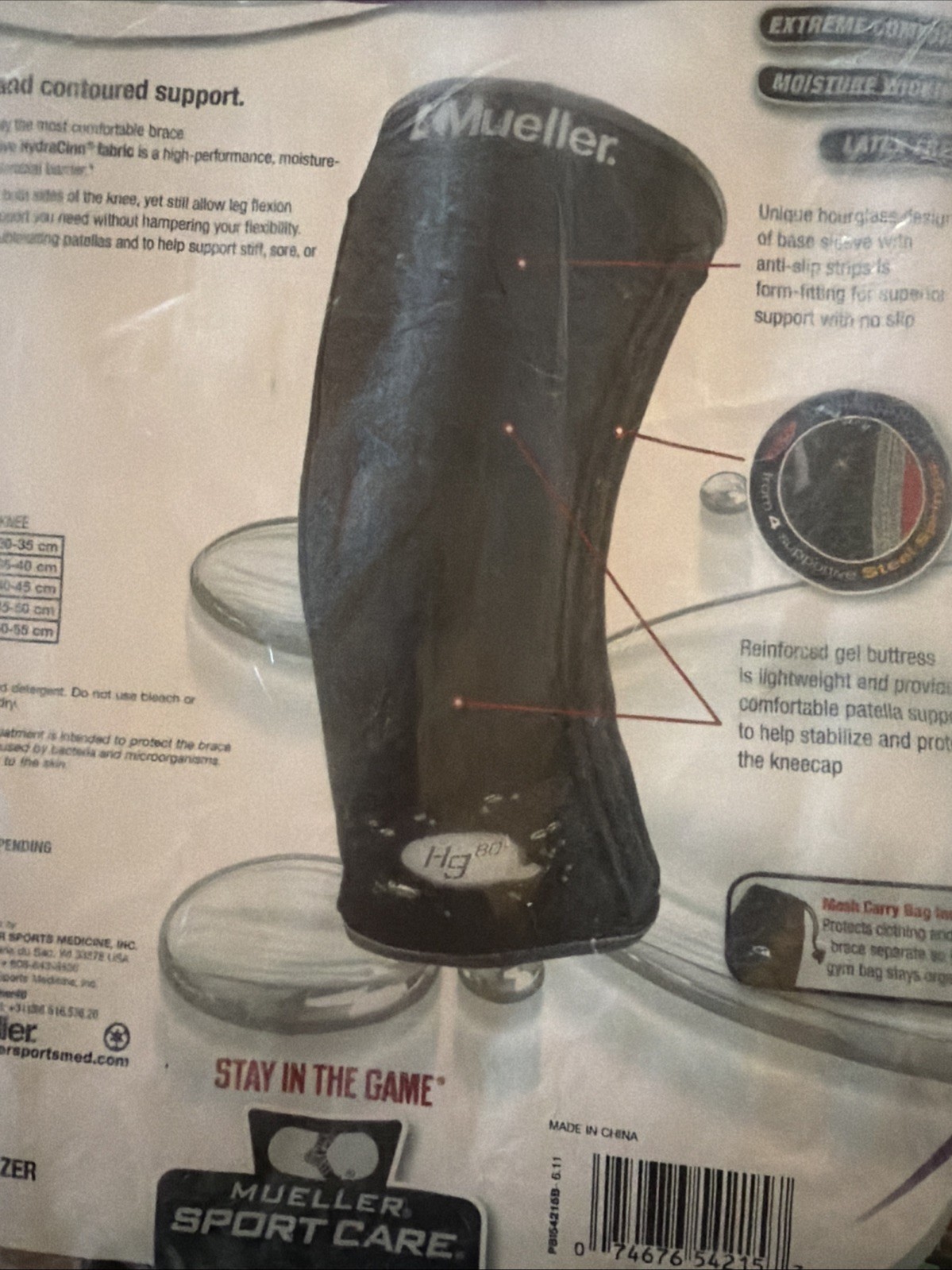 Mueller Hg80 Knee Stabilizer Brace Size XXL 54215B With Aegis Microbe Shield New