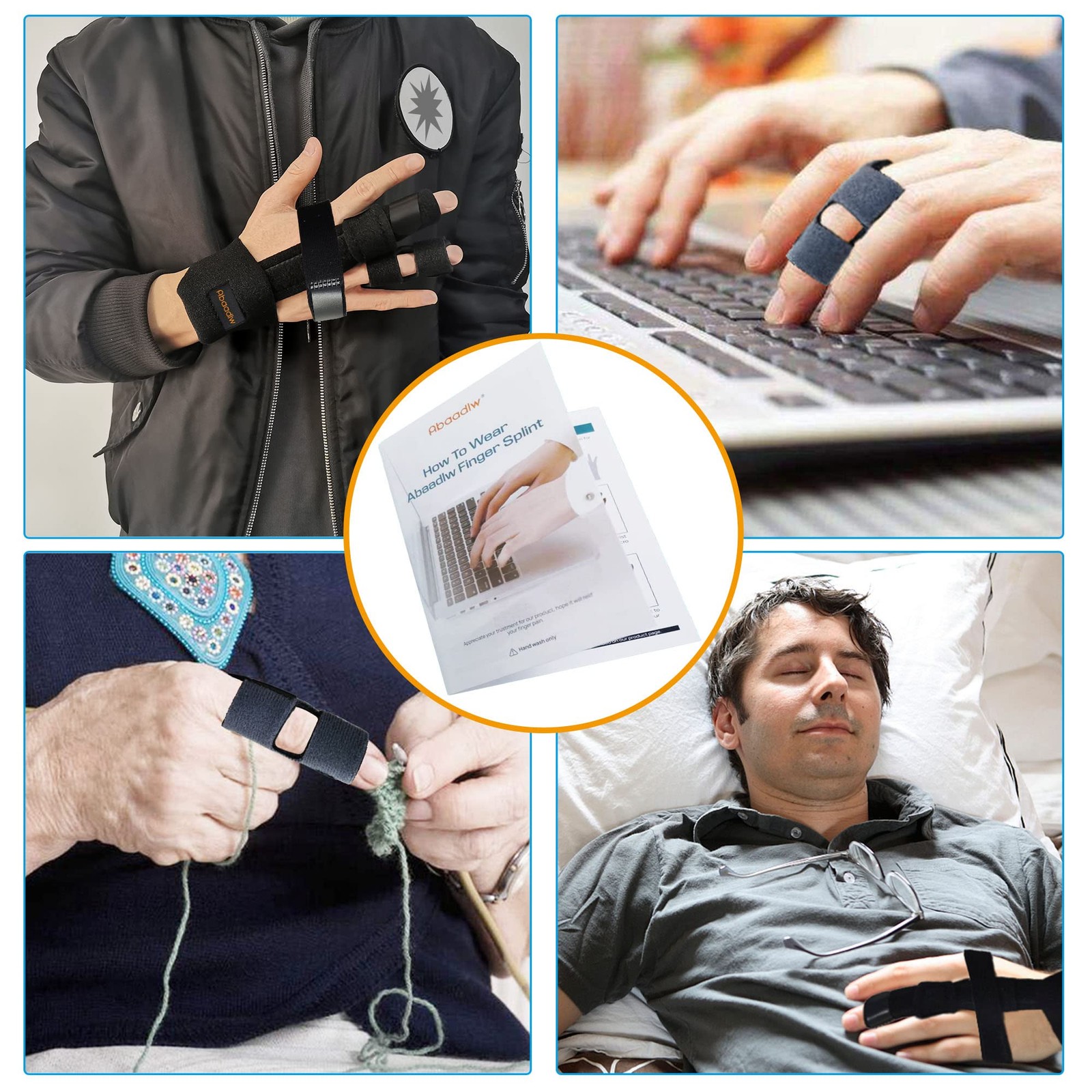Trigger Finger Splint 2 Pcs, Adjustable Index Finger Splint, Finger Splint Mi…