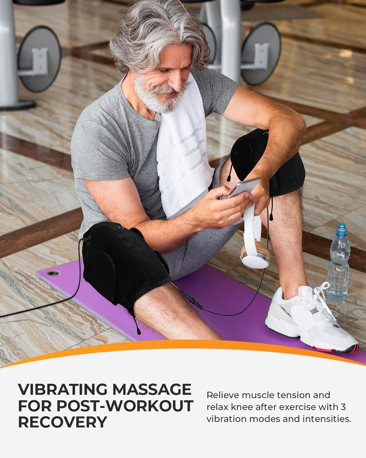 CooCoCo FSA Eligible Knee Massager Adjustable Vibration Motor, Knee Heating Pad