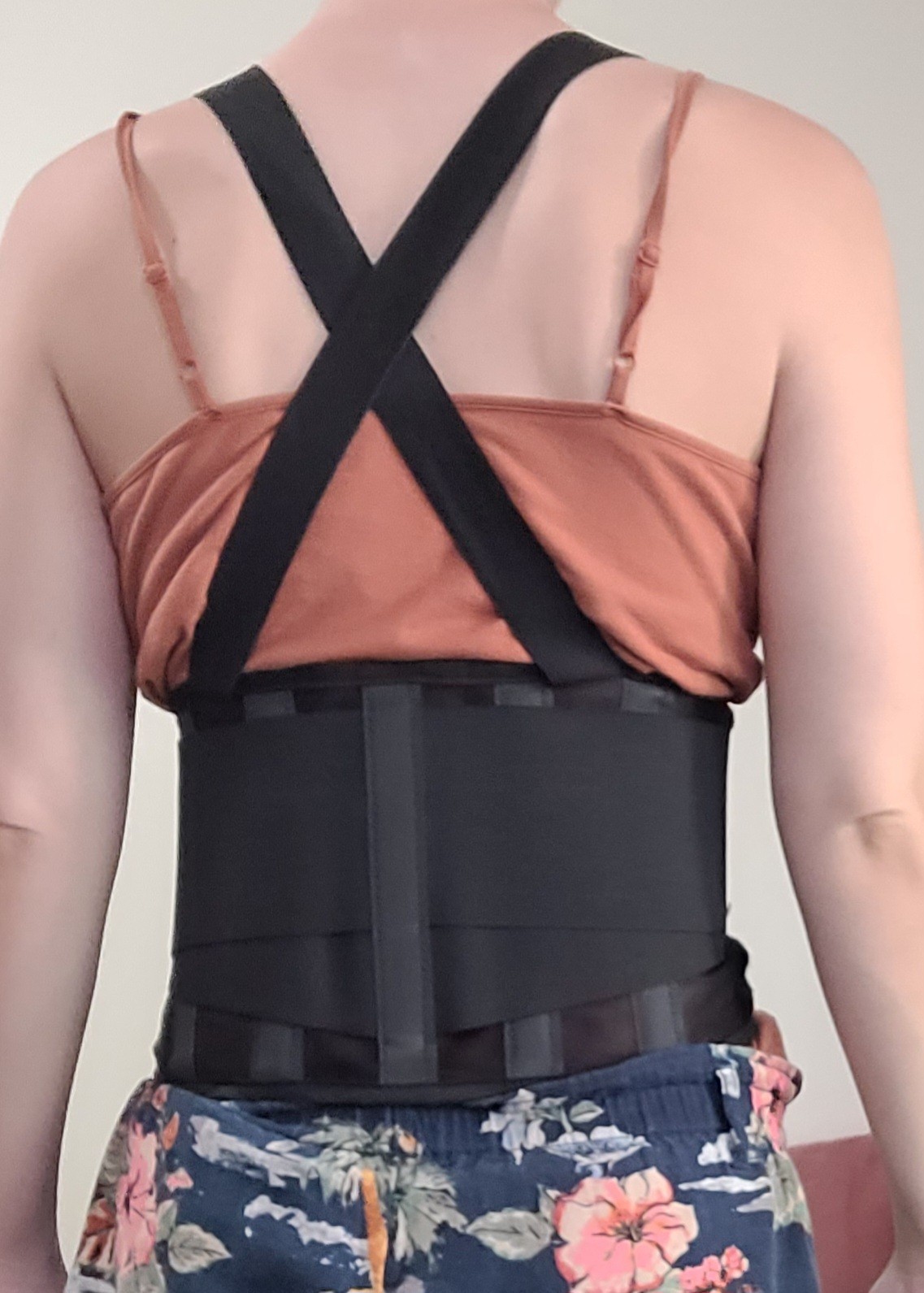 DJ Orthopedics Back Brace Support, Adjustable Shoulder Straps, Medium, Black