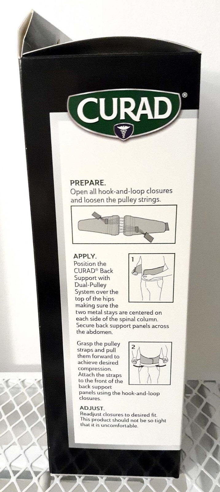 NIB CURAD Back Support with Dual- Pulley System Adjustable Compression-L-XL