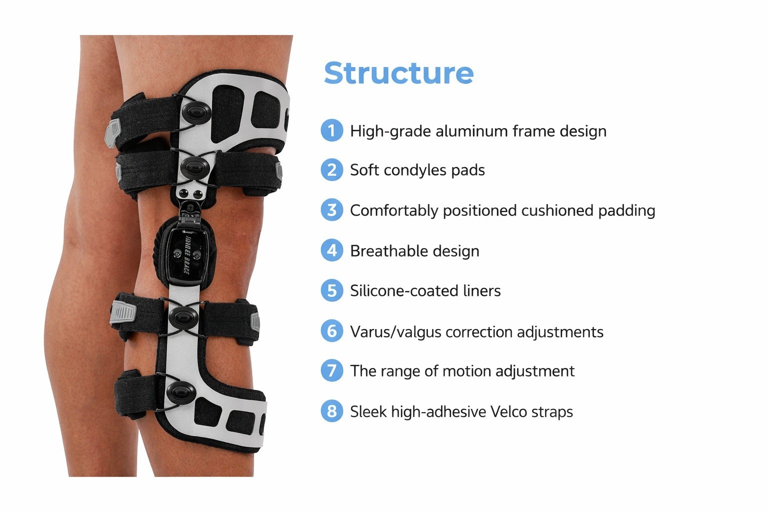 Z1 K7 Osteo Assist Double Upright OA Unloader Knee Brace for Mild to M/Right