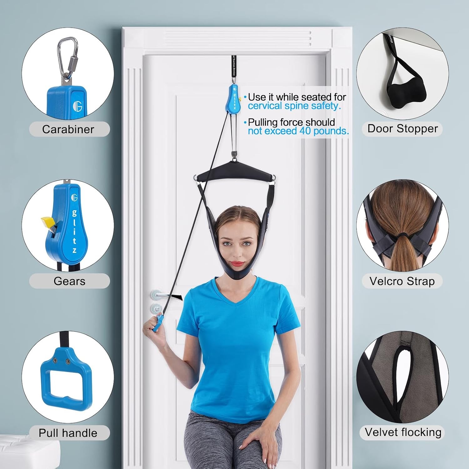 Portable Cervical Neck Traction Device Home Use Neck Stretcher Hammock