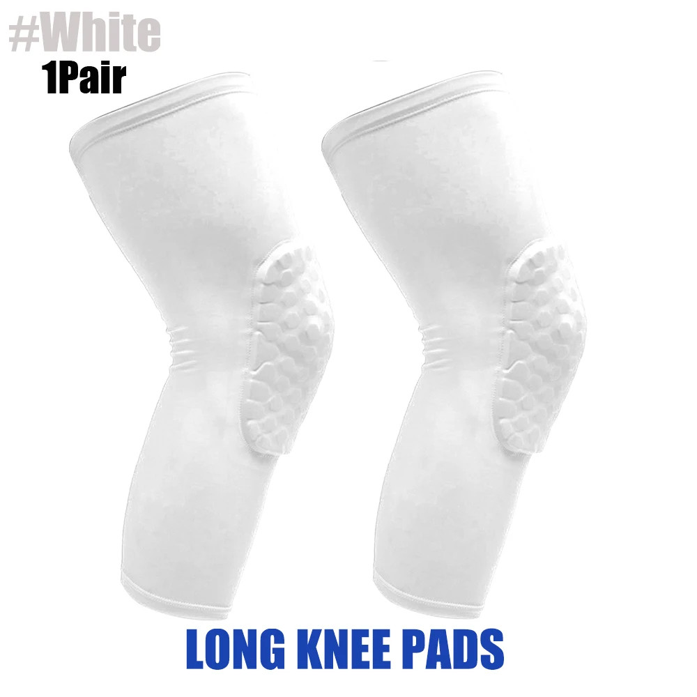 1Pair (2pcs) Knee Pads Long Compression Leg Sleeves Braces for Basketball Footba